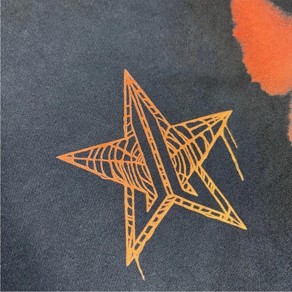 Jeffree Star Cosmetics Black Orange Tie Dye Logo T Shirt Size Small - Picture 9 of 13